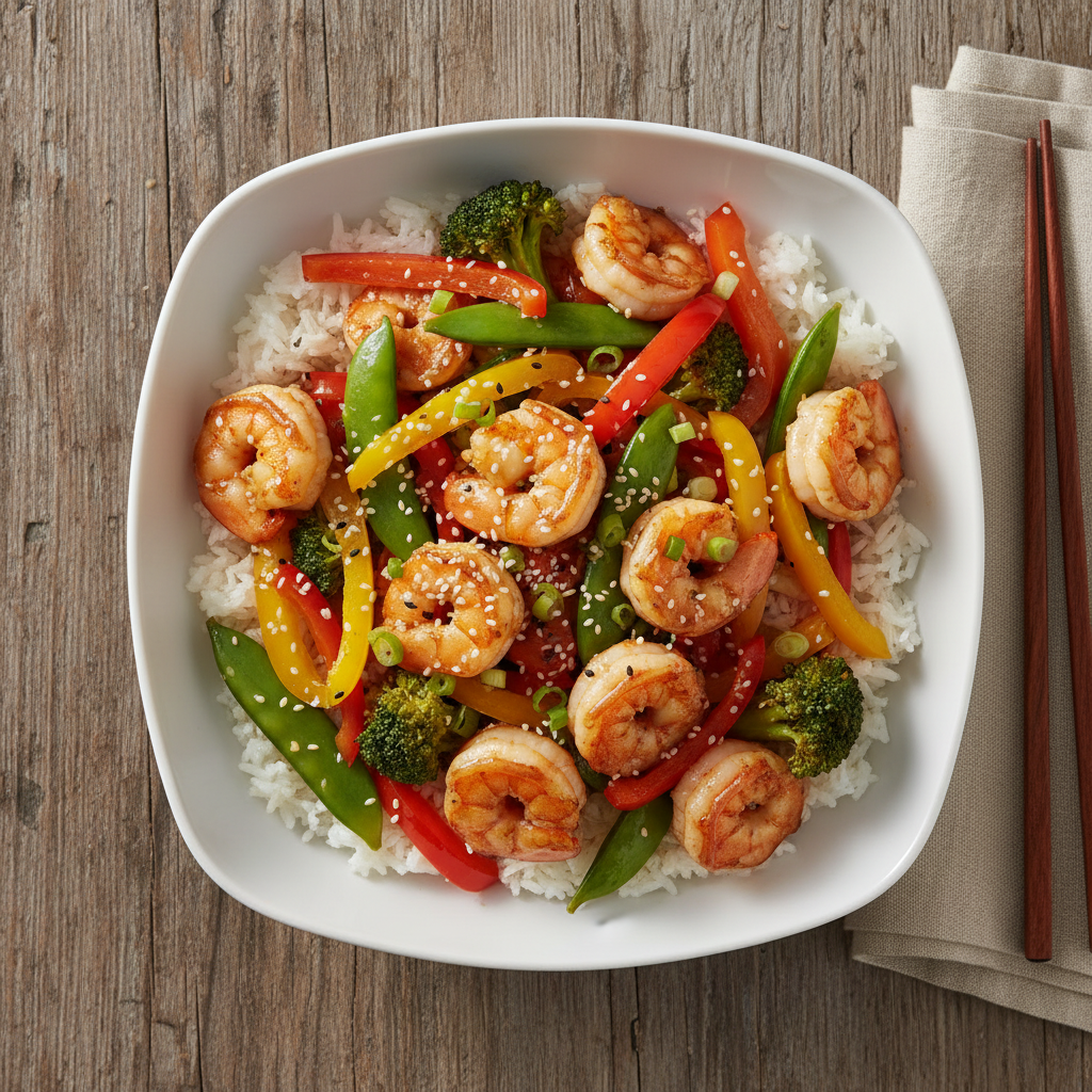 Easy Garlic Shrimp Stir-Fry with Vegetables