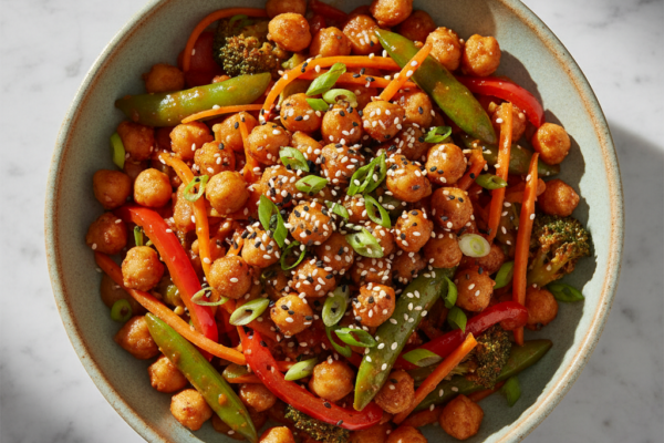 Crispy Sesame Ginger Chickpea Stir-Fry