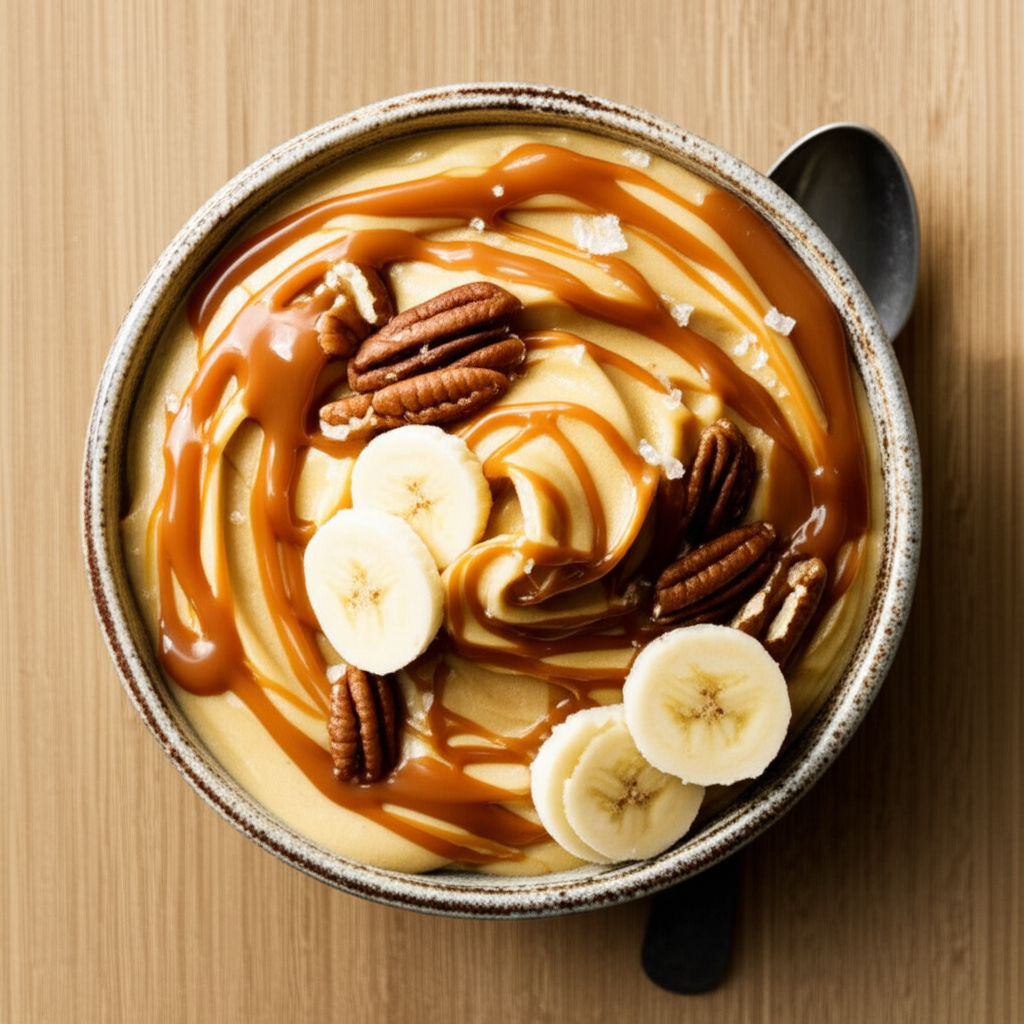 Salted Caramel Banana Nice Cream (Dairy-Free, Vegan)