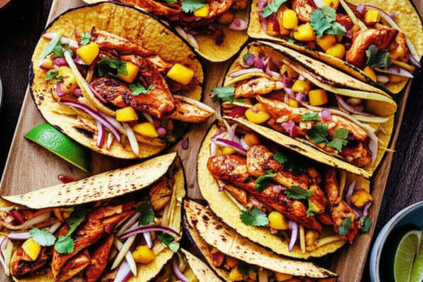 Smoky Chipotle Chicken Tacos with Fresh Mango Slaw