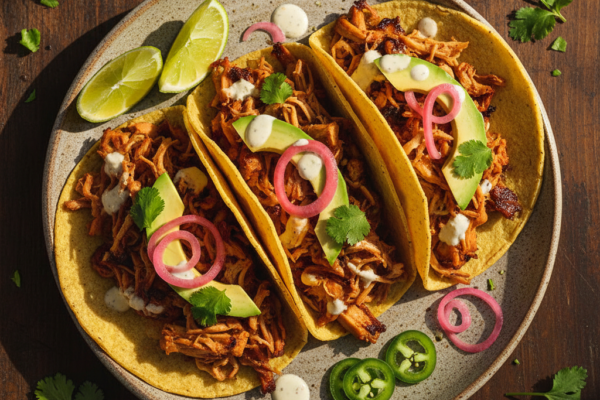 Sunset Boulevard Smoky Pulled Jackfruit Tacos