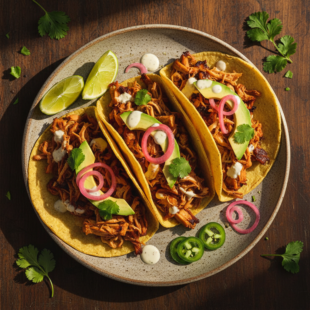 Sunset Boulevard Smoky Pulled Jackfruit Tacos