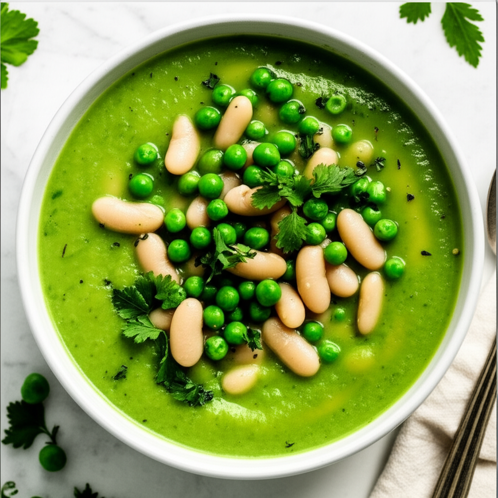 Summer Garden Symphony: Emerald Pea & Butter Bean Bliss Bowl