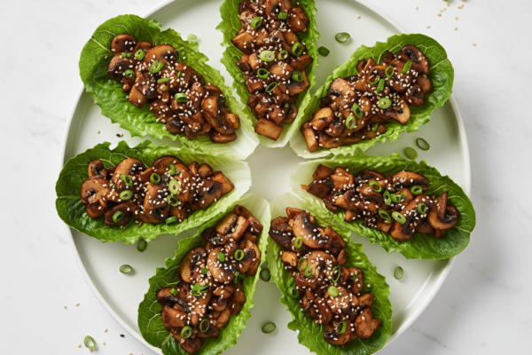 Easy Vegetarian Mushroom Lettuce Wraps (15 Minutes)