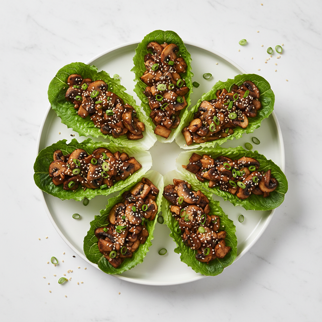 Easy Vegetarian Mushroom Lettuce Wraps (15 Minutes)
