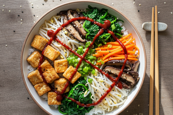 Easy Vegan Korean Bibimbap Bowl (Stovetop)