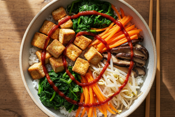 Easy Vegan Korean Bibimbap Bowl