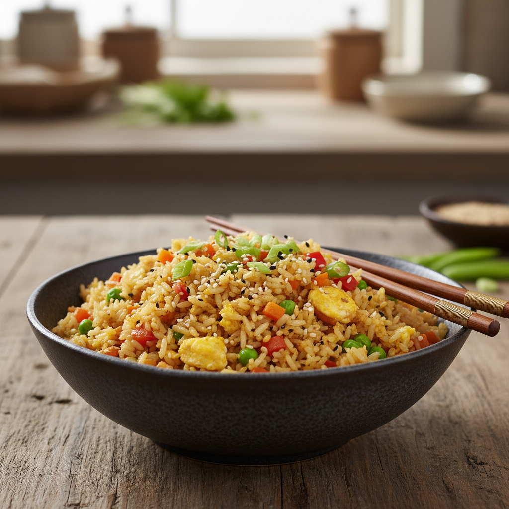 Easy Vegetarian Egg Fried Rice (15 Minutes)