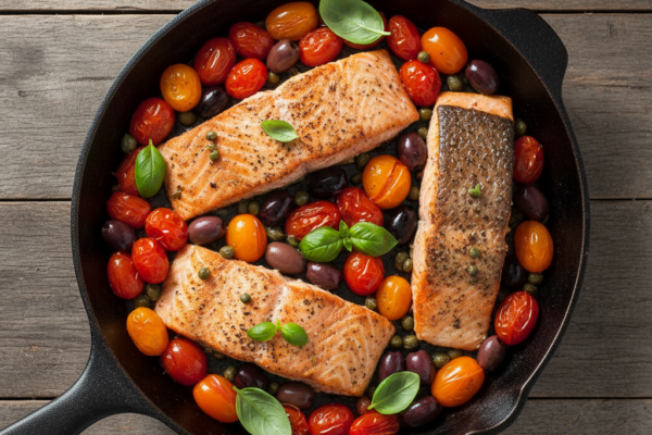 10-Minute Mediterranean Salmon Skillet
