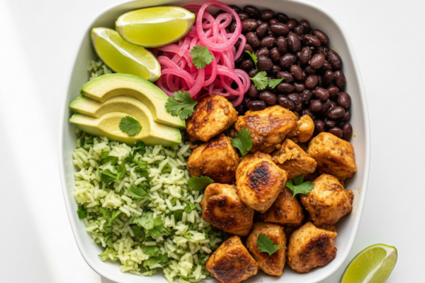 Cuban Mojo Chicken Bowl with Cilantro Lime Rice