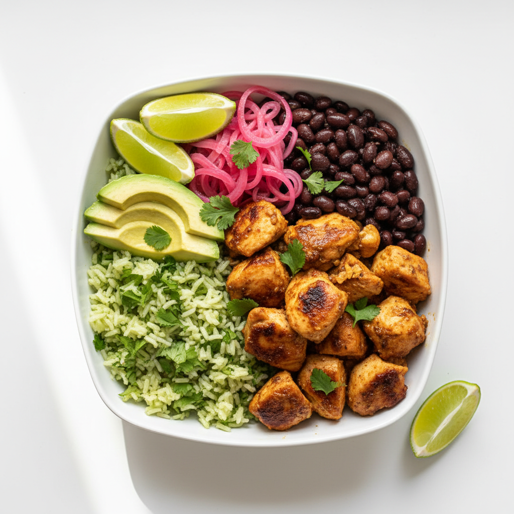 Cuban Mojo Chicken Bowl with Cilantro Lime Rice