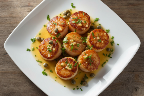 Pan-Seared Scallops with Garlic Lemon Butter Sauce
