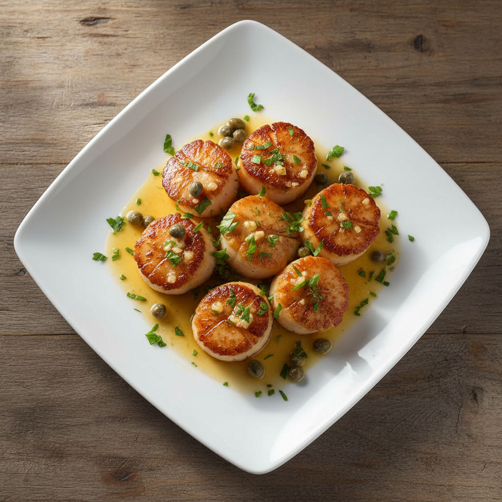 Pan-Seared Scallops with Garlic Lemon Butter Sauce