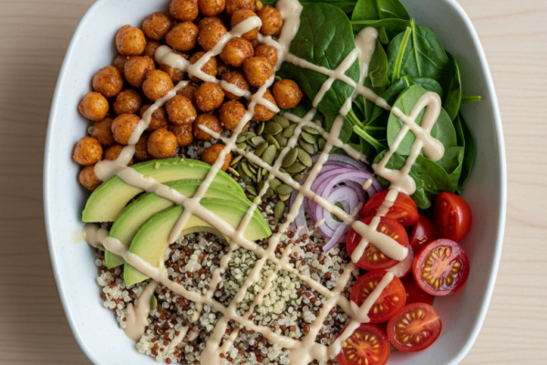 15-Minute Quinoa Power Bowl with Tahini Dressing