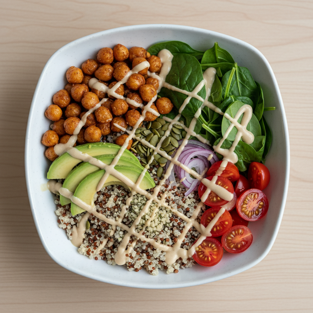 15-Minute Quinoa Power Bowl with Tahini Dressing